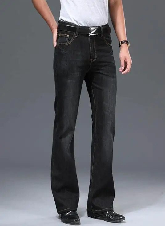 Mens Flared Pants Classic Flared Jeans Loose Leg Jeans Boot Cut Trouser 240921