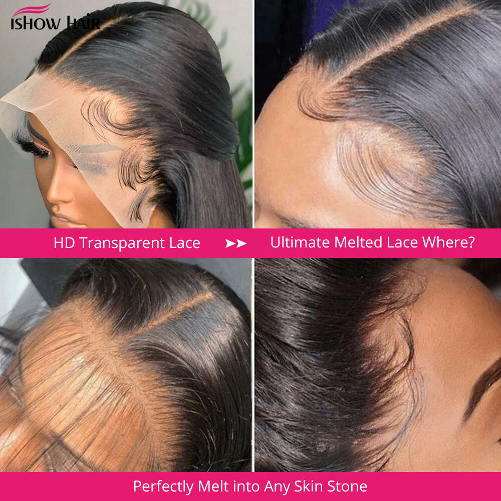Ishow 13x4 13x6 Straight Front 250 Density Lace Frontal Wigs For Women Pre Plucked Brazilian Closure Wig