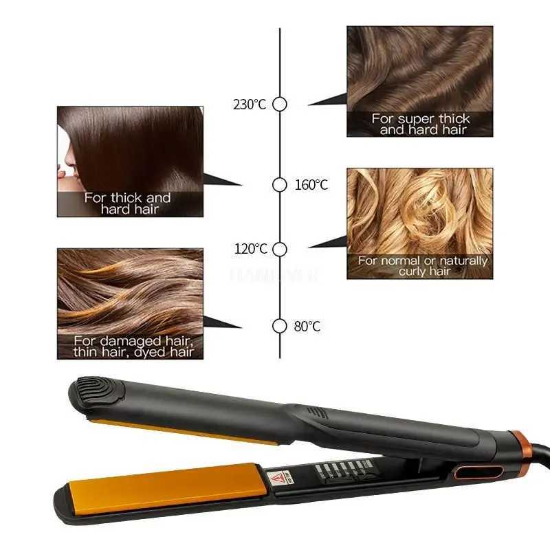 Professional straightener curling iron titanium ceramic heating plate flat iron hair styling curling iron straightener Y240923