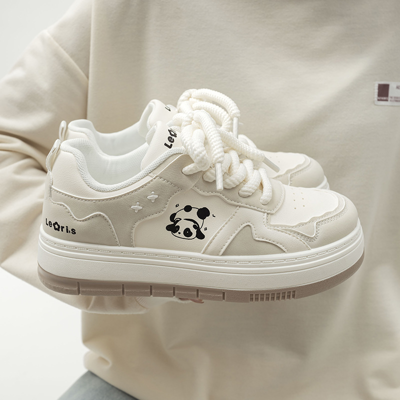 Breathable Canvas Panda Sneakers for Women Men | 2024 New Designer Black and White Thick Sole Casual Shoes