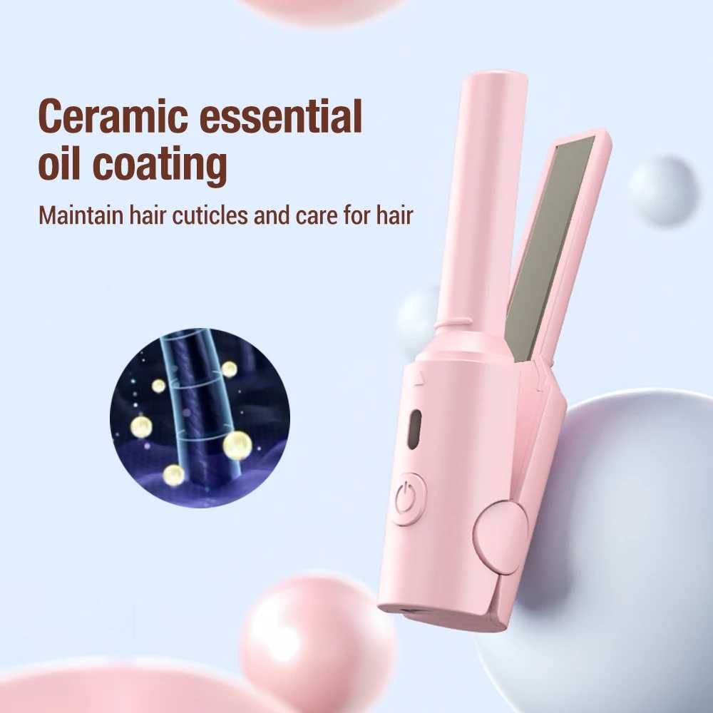 Portable mini straightener mens womens short hair wavy dual voltage straightener CL240923