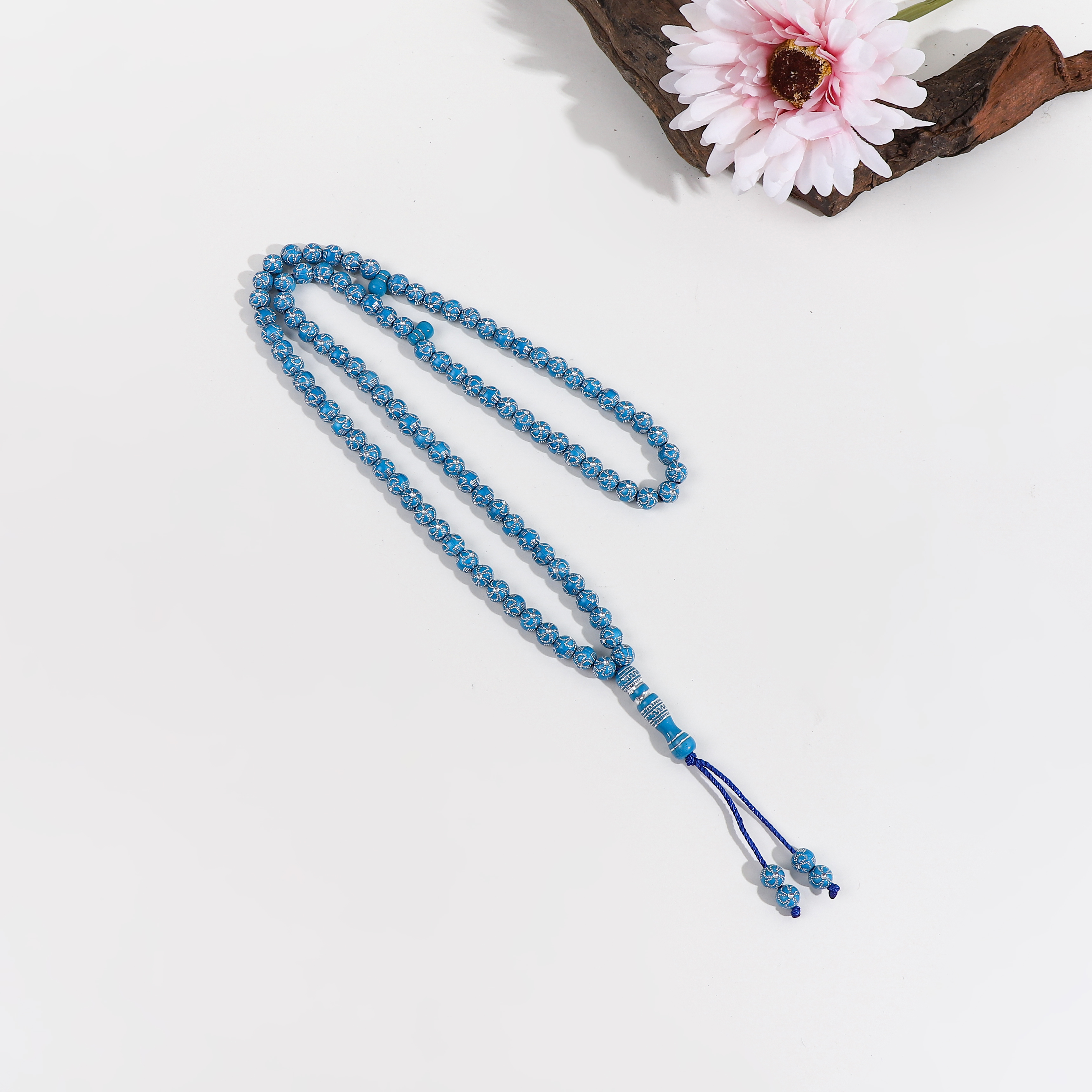 Exquisite men's bracelet with 99 acrylic beads, a must-have for summer and luxurious A25-99C knotted electroplating style