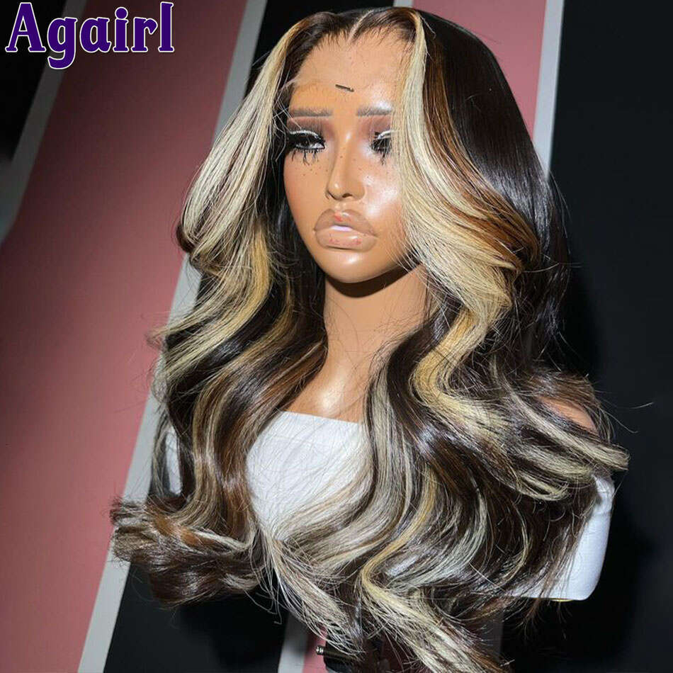 1B/27/30 Highlights Human Hair HD 13X4 13x6 Lace Frontal Body Wave Blonde Black Pre Plucked 6X4 Ready to Go Closure Wig