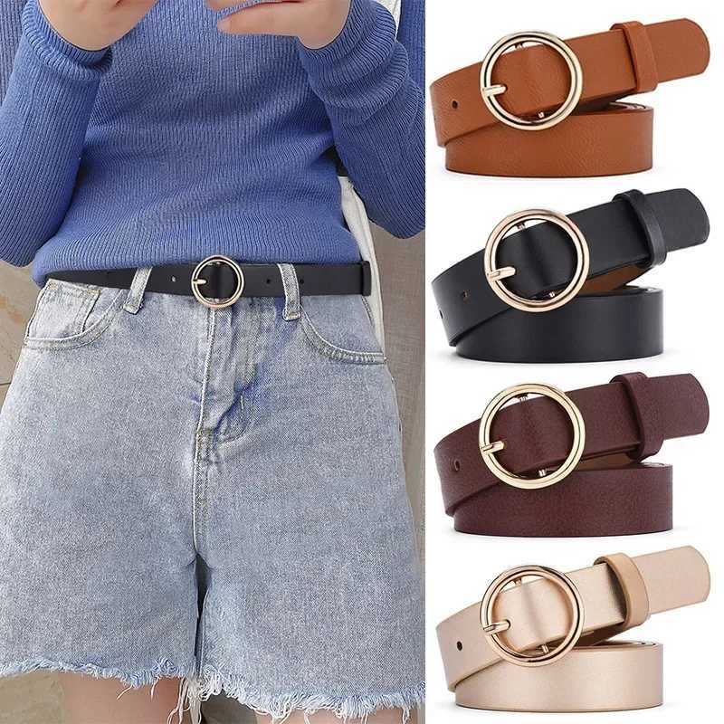 Women Genuine Leather Belt Fashion High Quality Vintage Luxury Brand Waistband Pin Buckle Brown Solid Color Belt LadiesX240923