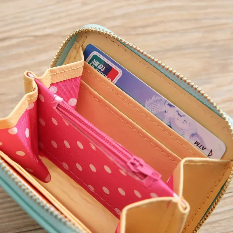 2025 New Cute Candy wallet Bow Women Small Leather Wallets Zipper Purses Girls Lady Purse Female Short for Coins Card Holders Clutch Wallet