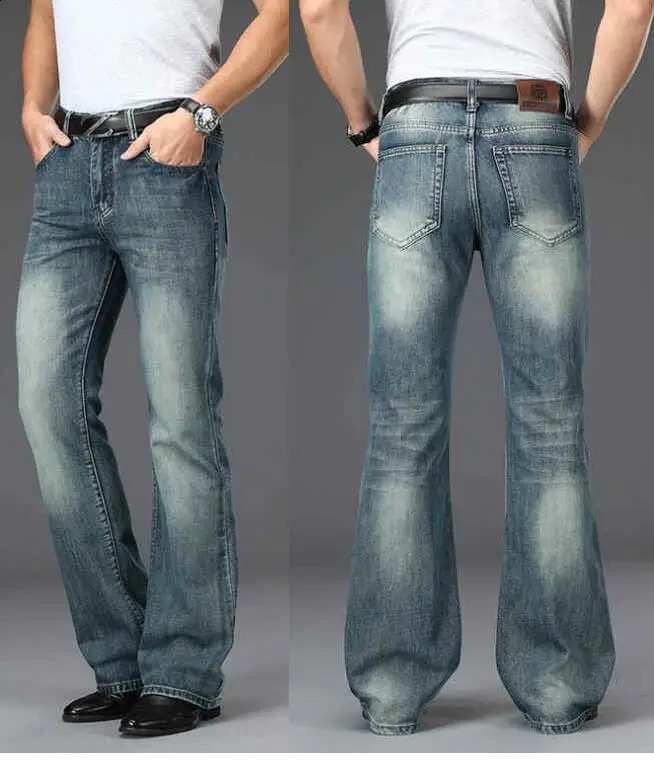 Mens Flared Pants Classic Flared Jeans Loose Leg Jeans Boot Cut Trouser 240921