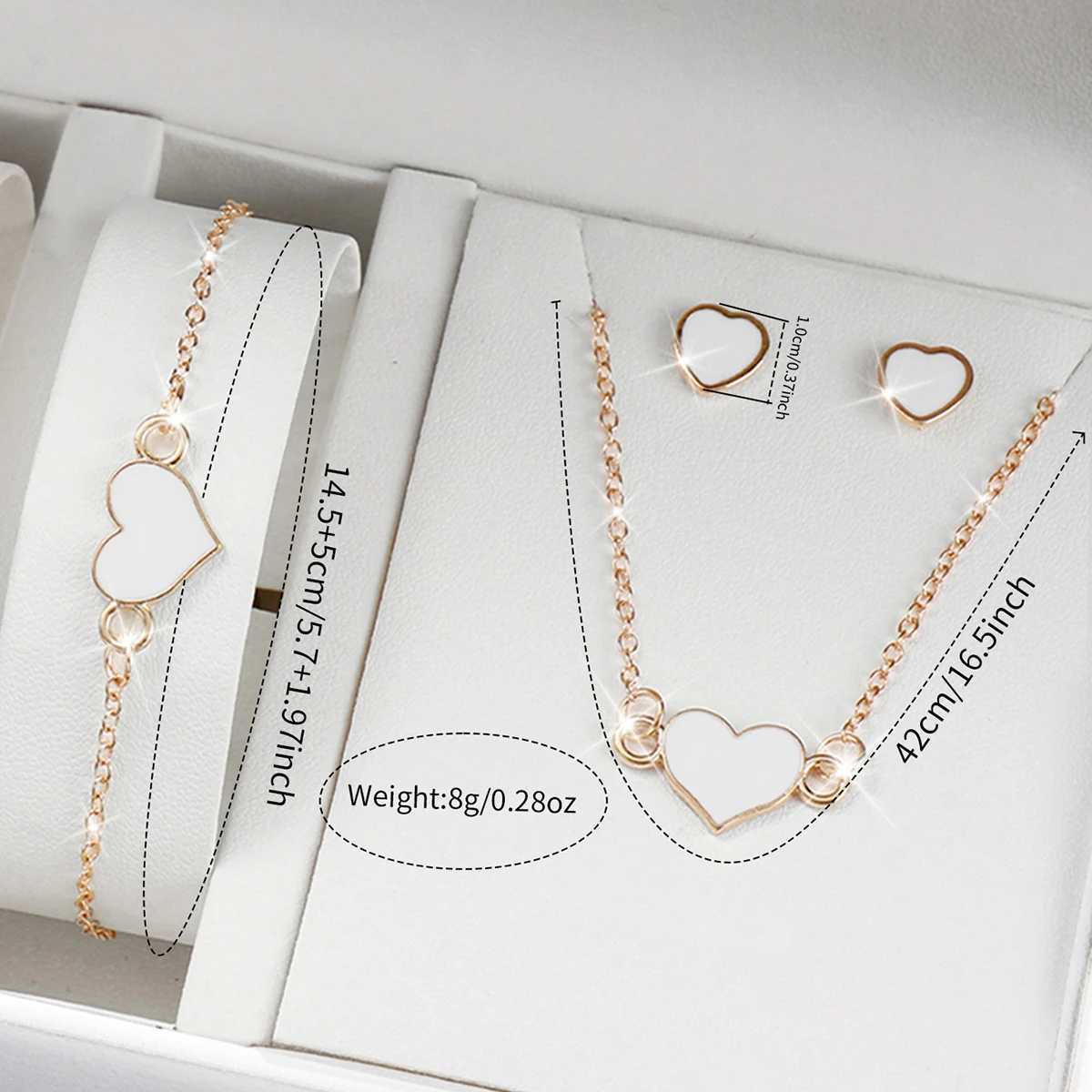 5pcs/set Fashion Women Leather Strap Analoge Watch Love Heart Jewelry SetX240923