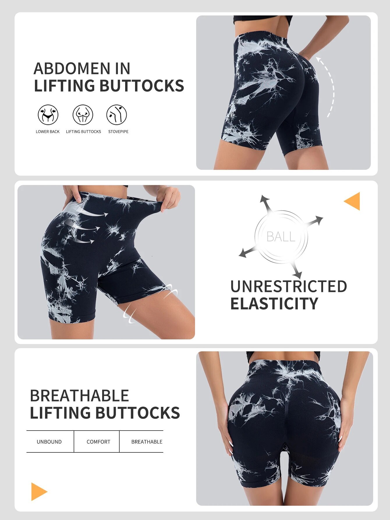Cross Border Peach Lifting Buttoc Tied At High Waist Yoga Fiess Pants, Seamless Tie Dyed Sports Tight Pants