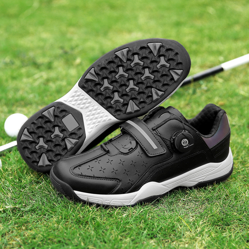ddmytiger Men's and women's golf outdoor couple sports shoes, large rotating buckle, broken nails, anti slip casual shoes C