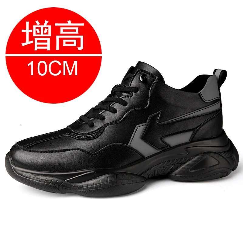 Elevator shoes for man height increase 8cm brand sneaker genuine leather men's hidden heels taller casual shoe