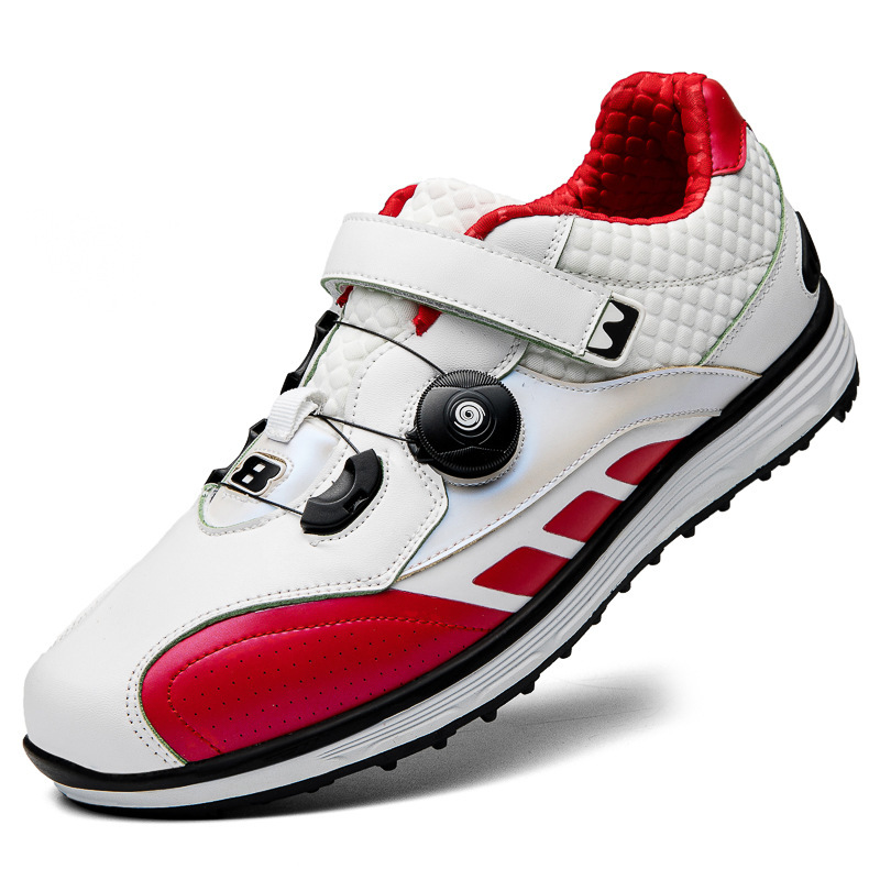 ddmytiger Rotating Button Quick Lacing Breathable Golf Men's Reflective Color Changing Fixed Shattered Nails Anti slip Sports Shoes C