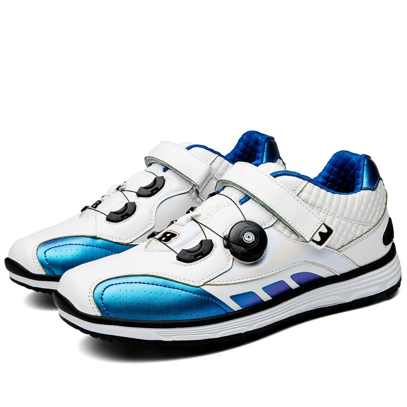 ddmytiger Rotating Button Quick Lacing Breathable Golf Men's Reflective Color Changing Fixed Shattered Nails Anti slip Sports Shoes C