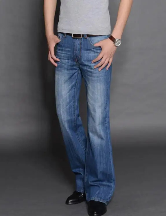 Mens Flared Pants Classic Flared Jeans Loose Leg Jeans Boot Cut Trouser 240921
