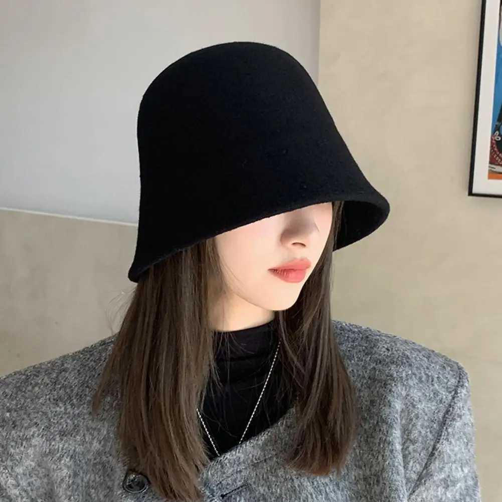 Wide Brim Hats Bucket Hats Solid Color Knit C Winter Bucket Hat Thick Soft Windproof Outdoor Headwear for Women Sun Uv Protection Resistant La C J2409