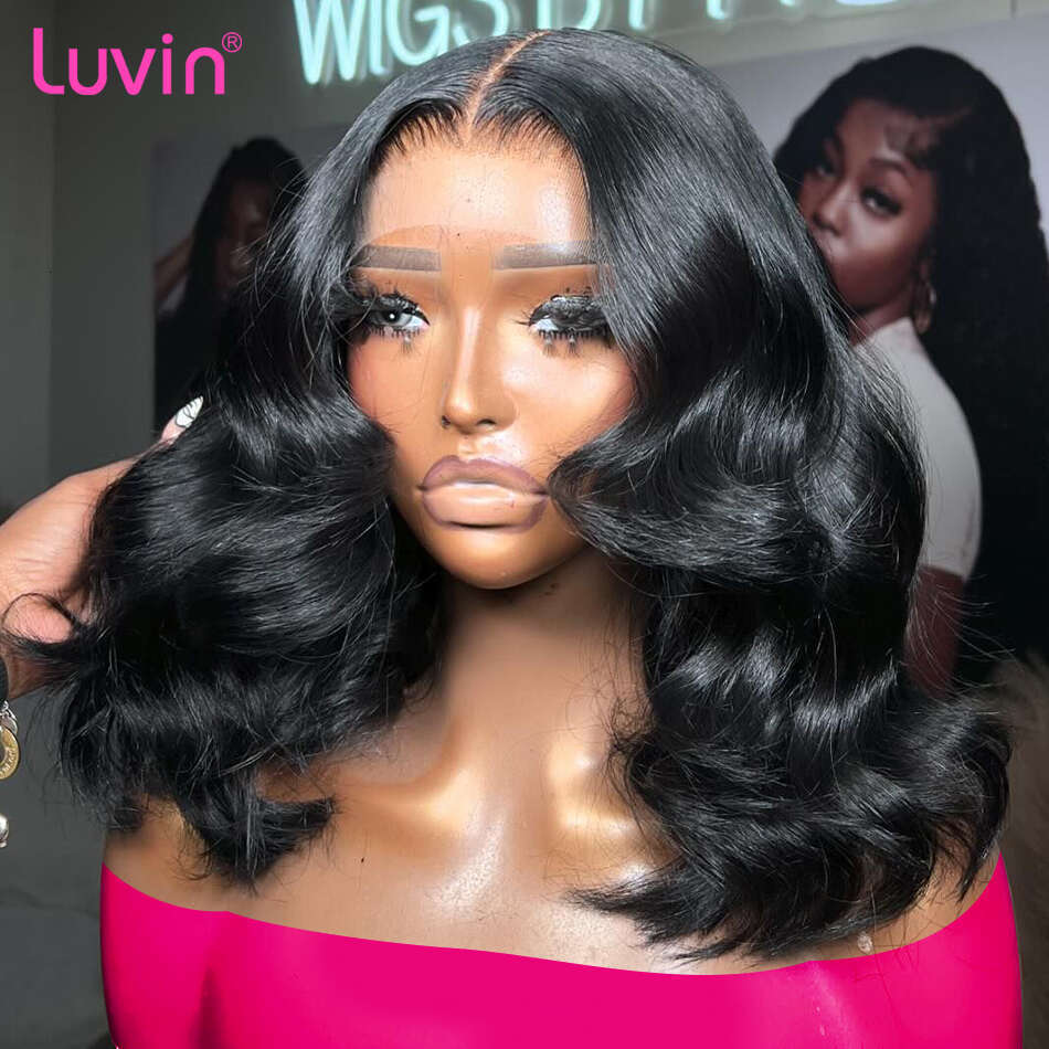 Luvin 13x6 Body Wave Frontal Bob Pre Plucked 13x4 Human Hair Wigs Short 5x5 Lace Closure Wig For Women