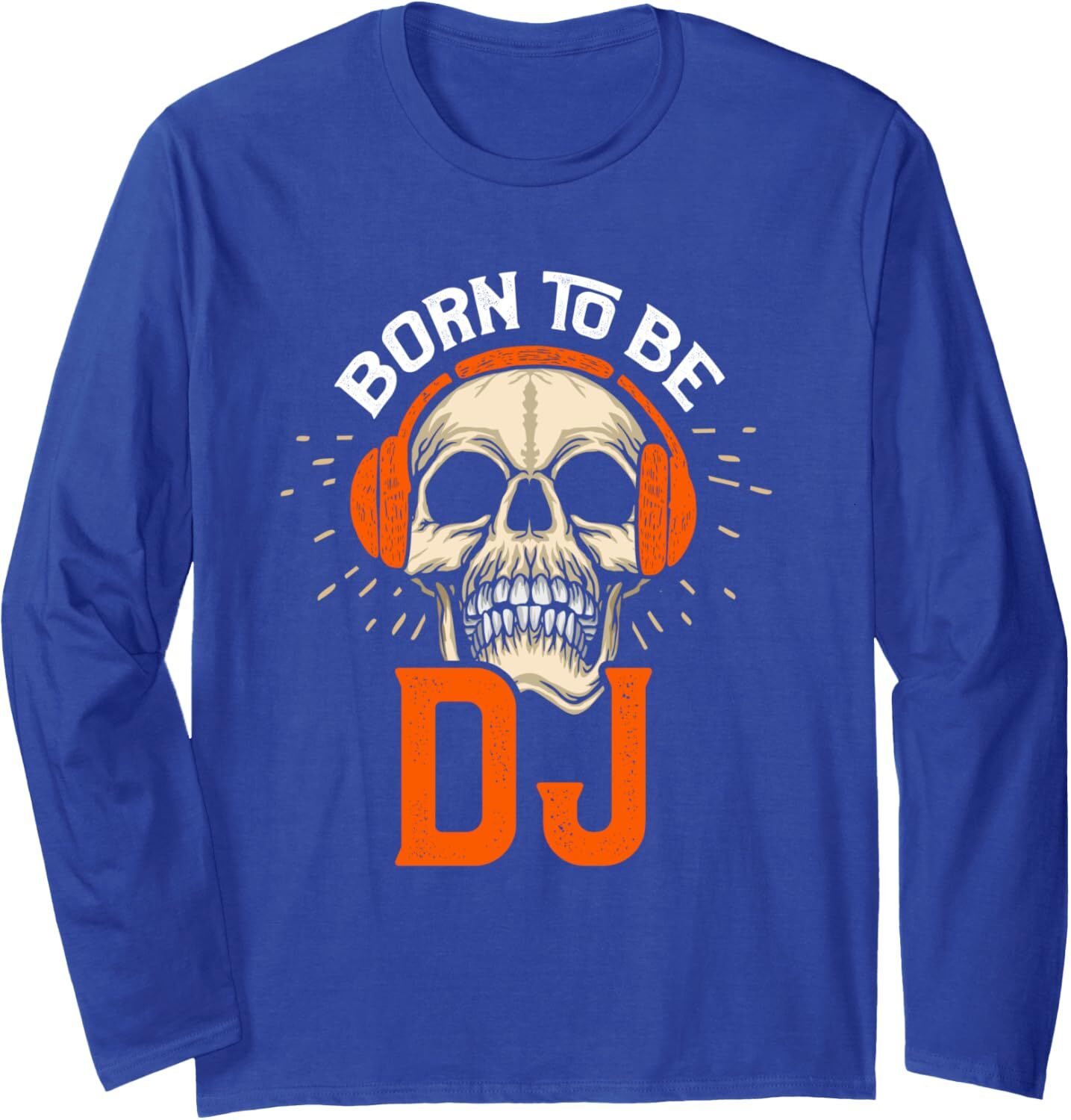 Long Sleeve Shirts for Men sweatshirt Vintage Born To Be DJ Skull And Headphones Music Lover Gift Long SleeveTee Streetwear Casual tops clothes