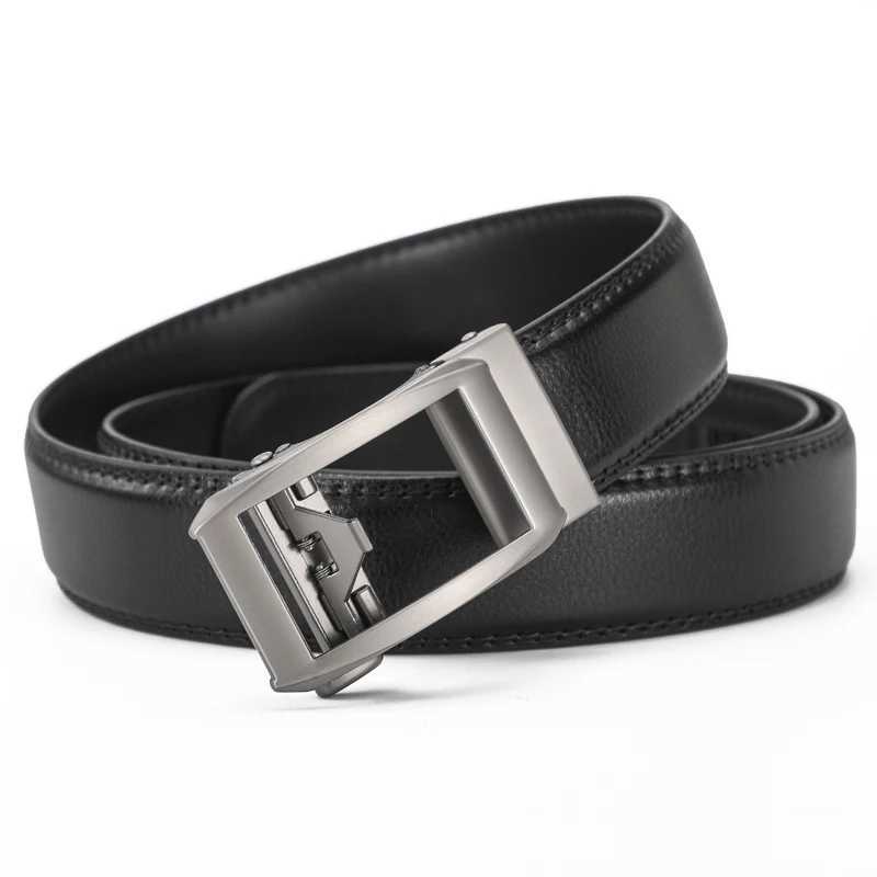 New Leather Ratchet belt for men fashionable and convenient automatic button 3.5 cm width suitable for business casual pants jeX240923