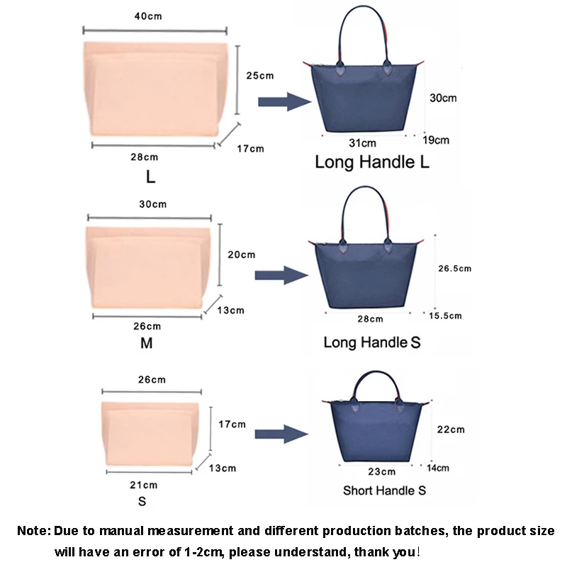 Felt Cosmetic Organizer Insert With Zipper Pouch For Tote Bags & Handbags - Makeup Storage New Free Delivery Designer Bag