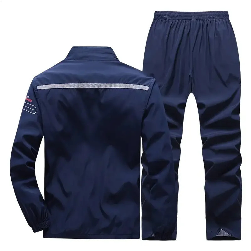 Mens 2-piece casual full zipper gym jogging sportswear sportswear 240923