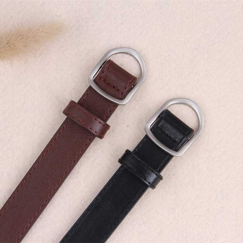Fashion Nonporous Womens Thin Belt Simple Korean Metal Buckle PU Leather Belts Jeans Dress Decorative Waist StrapX240923