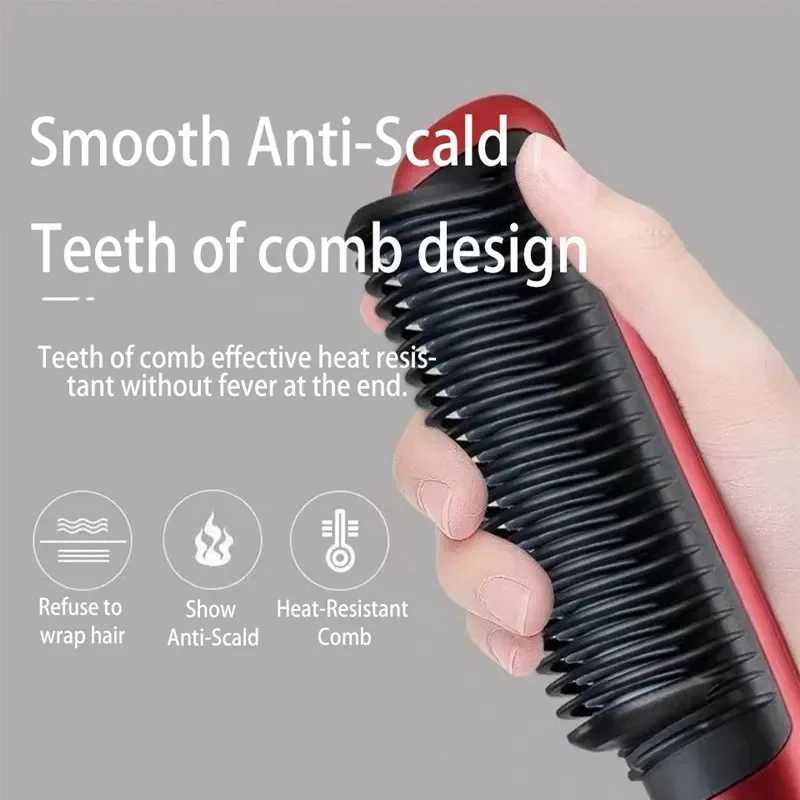 Electric hair straightener with 5-speed negative ion thermal comb does not harm hair temperature constant heating hair brush CL240923