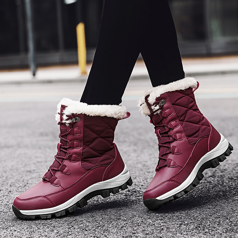 2024 Xuanhui Fashion Winter classic high Cotton Shoes Outdoor Anti Slip Fur ing Fluffy Snow Boots For Women