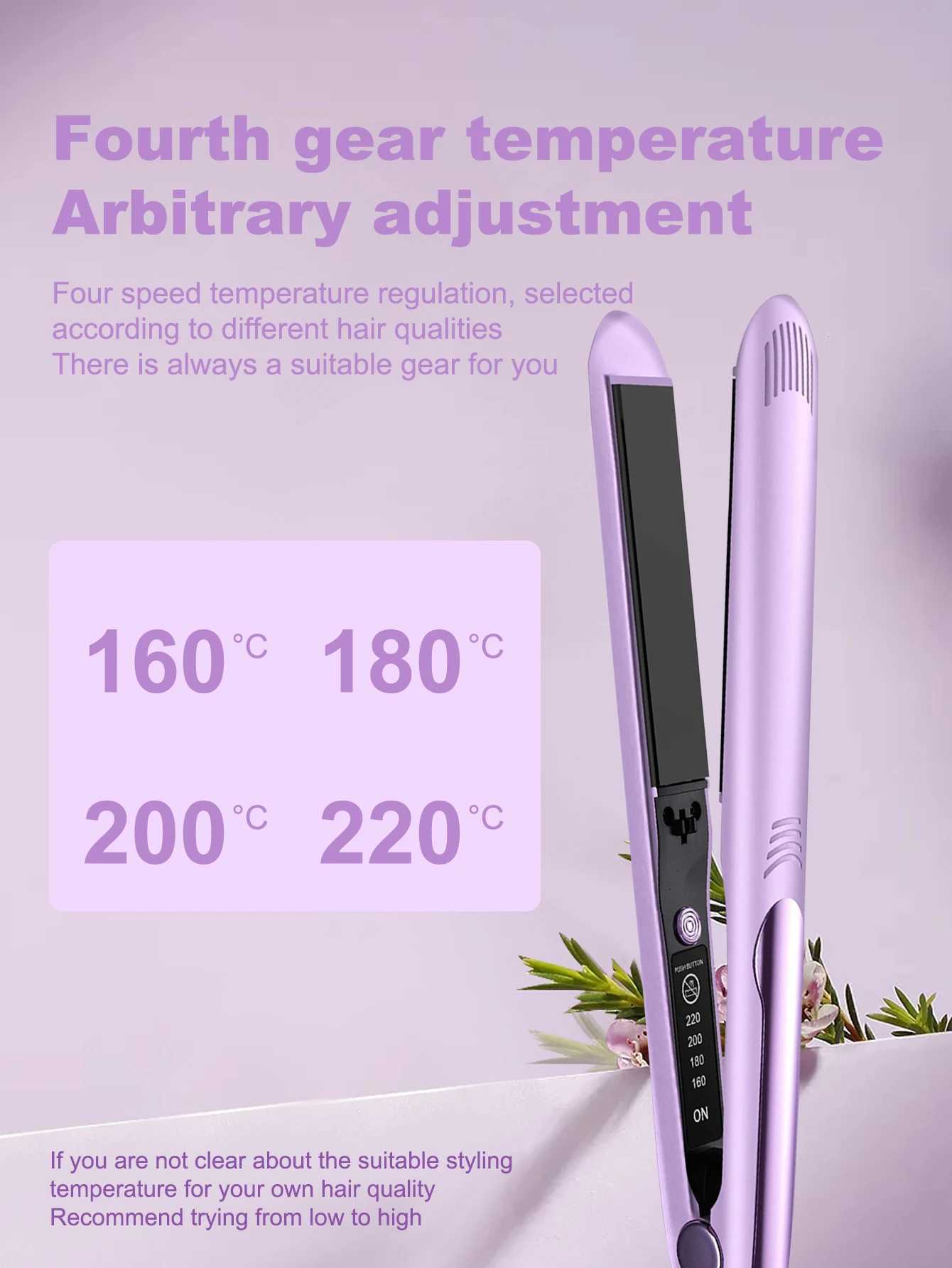 1 piece of hair straightener and curling iron professional salon hair straightening ironing and styling equipment suitable for home and travel purple 