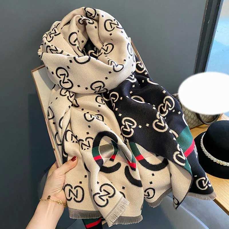Scarves Fashion Double Sides Letters Good Acrylic Cashmere Scarf Shl Winter Neckerchief Women Summer Travel Ce Wrs Long J240923