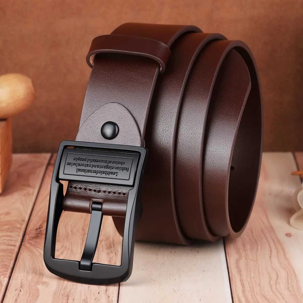 Leather For Mens High Quality Buckle Jeans Cowskin Casual Belts Business Cowboy Waistband Male Fashion DesignerX240923