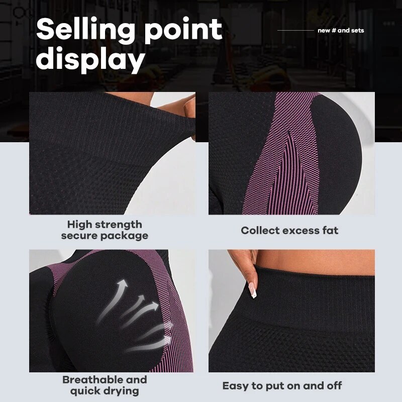 Future Striped Print Wideband Running Sports Anti Coil Ladies Leggings Breathable High Waist Yoga Shorts