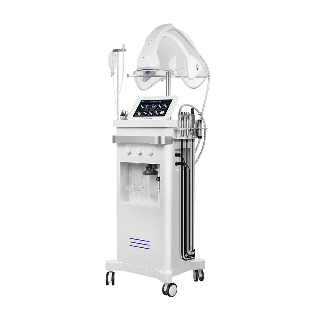 Upgrade beauty Management 10 in 1 Photodynamic Oxygen Mask Anti-acne Wrinkle Removal H2O2 Microdermabrasion Face Aqua Peeling Bubble Face Beauty Machi