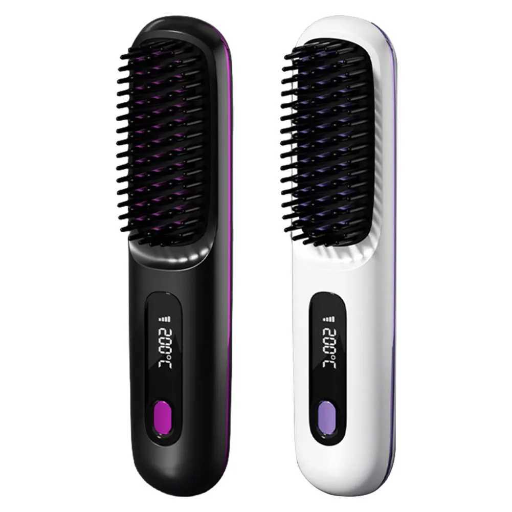 Cordless Straightening Comb Anti Scalp Portable Straightening Brush Rechargeable Straightening Comb Suitable for All Hair Types CL240923