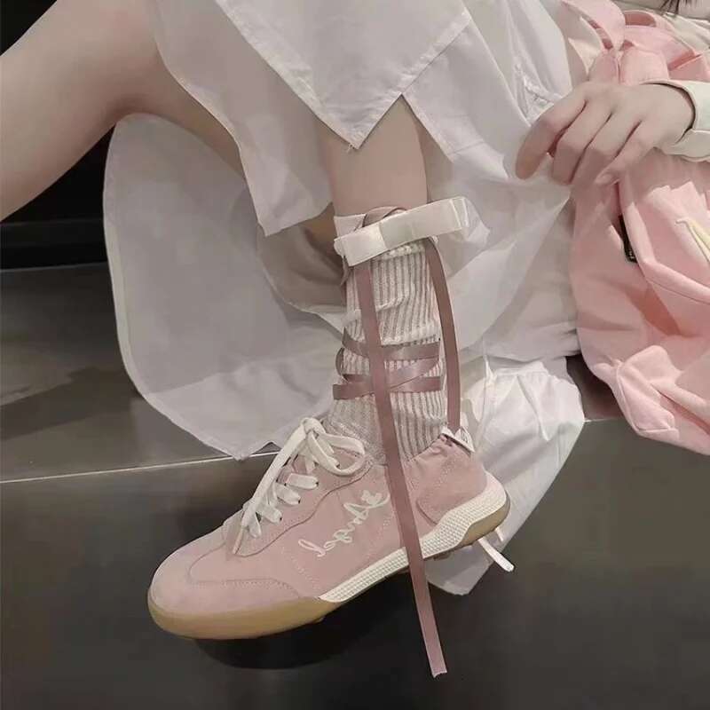 Designer Women Lolita Sneaker Sports Cartoon Patchwork White Shoes Brand Breathable Thick Heels Sneakers Casual Running Platform