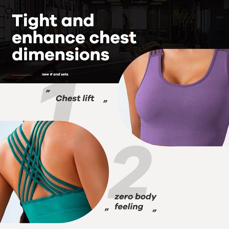 New Women's Seamless Yoga With Eight Straps Cross Solid Color High Elastic Sports And Bra Free Fiess Tank Top