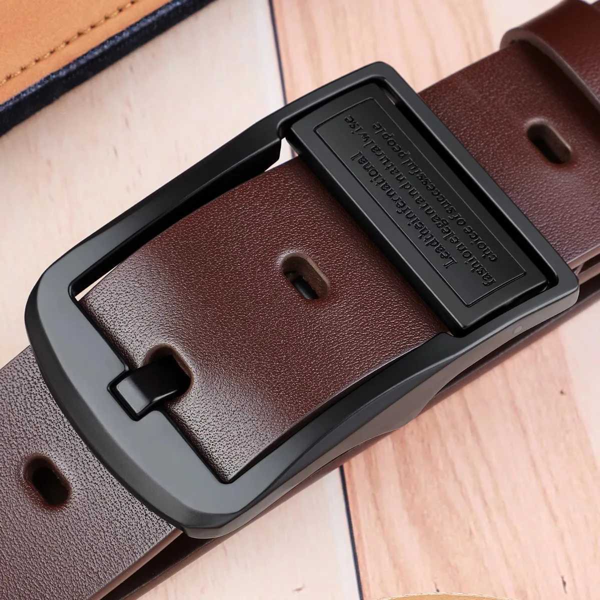 Leather For Mens High Quality Buckle Jeans Cowskin Casual Belts Business Cowboy Waistband Male Fashion DesignerX240923