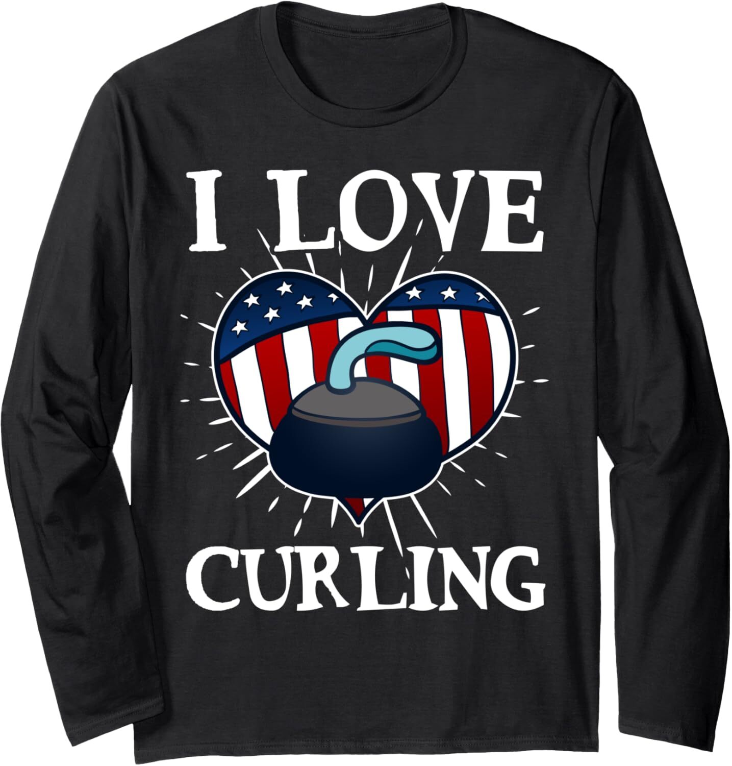 Long Sleeve Shirts for Men sweatshirt I love Curling Funny Awesome Ice Sport Lover Gift Long Sleeve Tee Streetwear Casual tops clothes