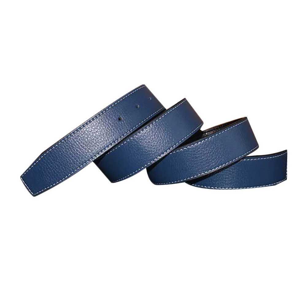 2020 New 3.7cm Luxury Mens Leather Automatic Ribbon Waist Strap Belt Without Buckle BlackX240923