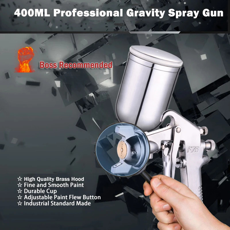 Spray gun 400ML pneumatic spray gun spray professional alloy spray atomizer tool with hopper used for manufacturers spray paint car 240919
