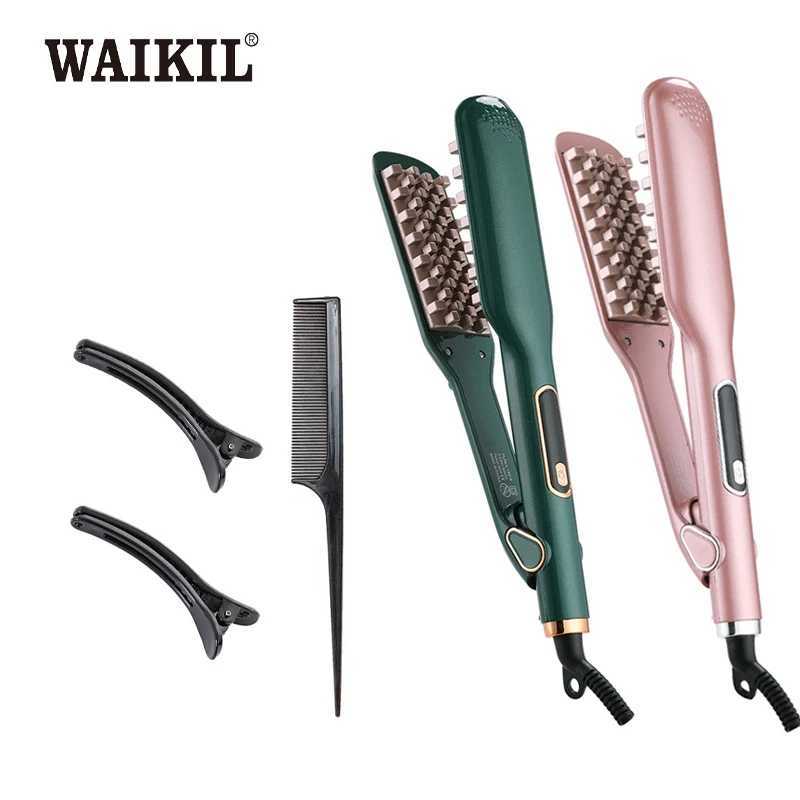 WAIKIL Womens Special Straightening Splicing 3D Mesh Teeth Hair Straightening Function Straightening Fluffy Dual purpose Splicing CL240923