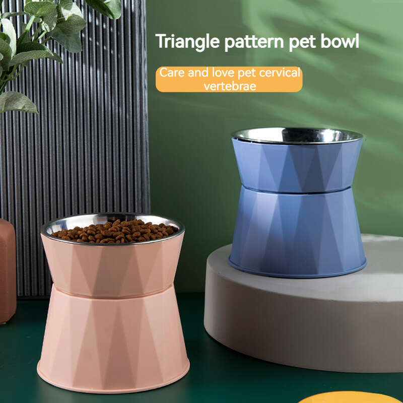 New non-magnetic steel dog and cat feeding bowl, plastic pet supplies