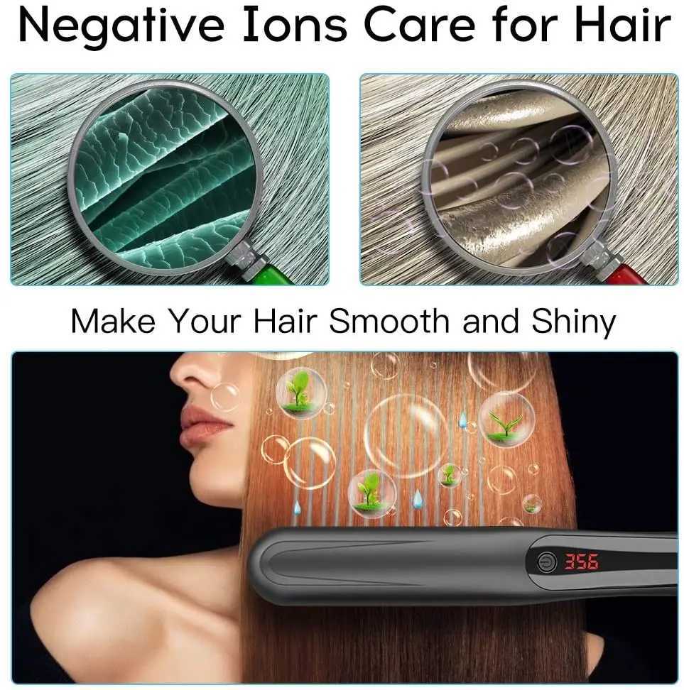 30s fast heating straight hair brush anti scalp ceramic bead straightener 3 temperature heating dual voltage straight hair comb CL240923