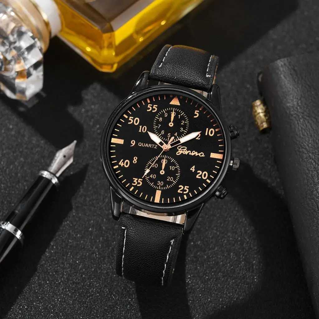 New mens versatile fashion watches foreign trade hot business two-eye watch wristwatch gift watchX240923