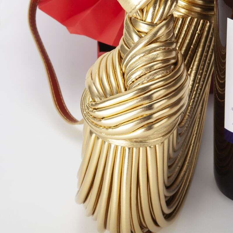 Summer small shoulder for women 2023 new handmade woven French niche casual crossbody bag gold handbag 1