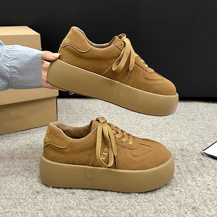 Casual Women's 2024 Thick Sole Height Increasing Fashion Sneakers in Khaki 0ca7