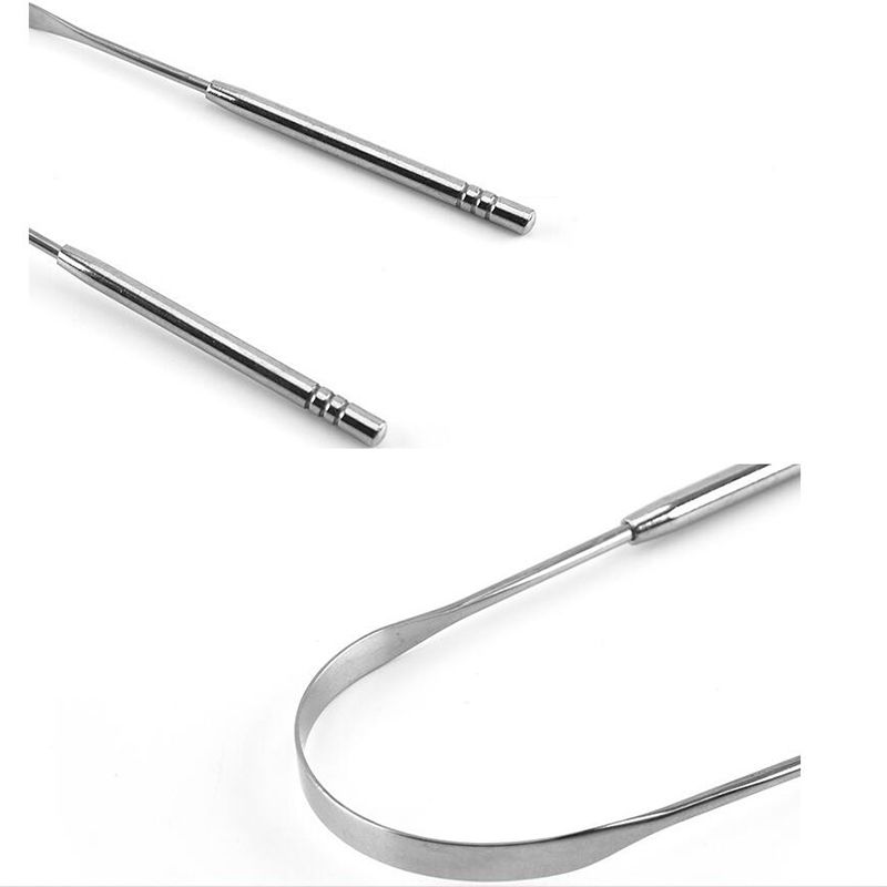 Stainless Steel Tongue Scraper Cleaner Fresh Breath Cleaning Coated Tongue Toothbrush Dental Oral Hygiene Care Tools