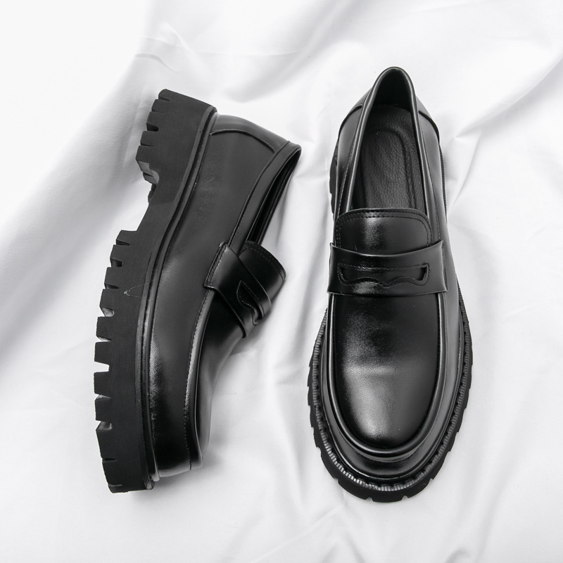 Patent Leather Shoes with Thick Soles Loafers Fashion Luxury Men Slip on Mocassin Shoe Breathable Homme Zapatos De Hombre Flats NOXYZ34