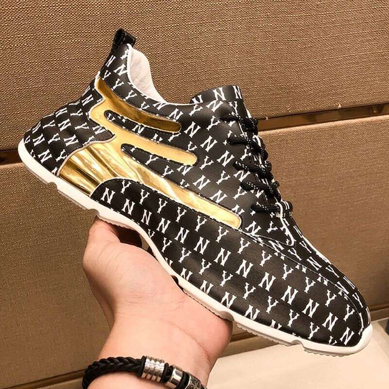 Brand Sneakers Fashion Print Casual Breathable Lace Up Running High Quality Men Sport Shoes 2024 New