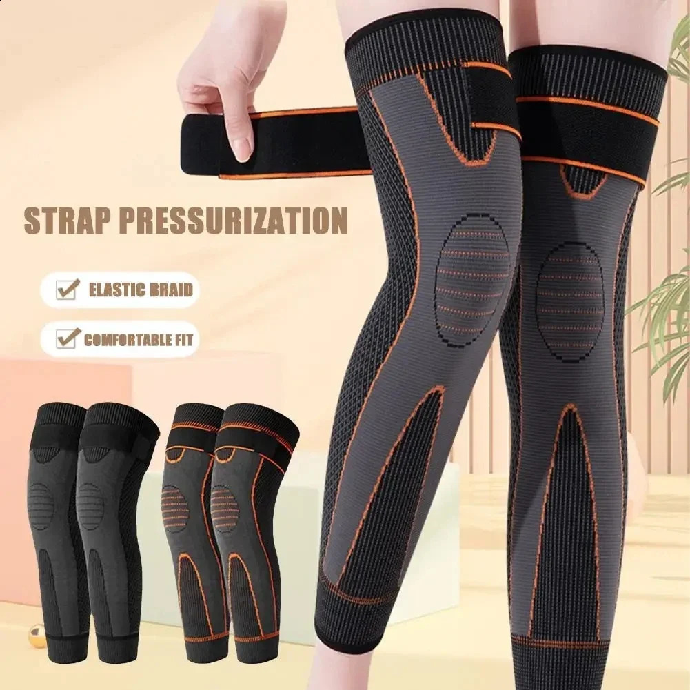 1PC Compression Knee Sleeve Braces Running Volleyball Tennis Sports Long Leg Sleeves Cover Leg Keep Warm Relief Pain Knee Braces 240923