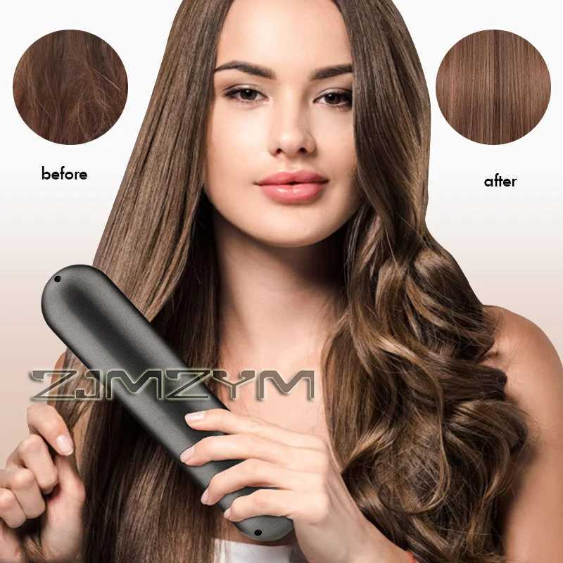 Wireless hair straightener USB charging fast heating hair straightener brush multifunctional ceramic hair straightener CL240923