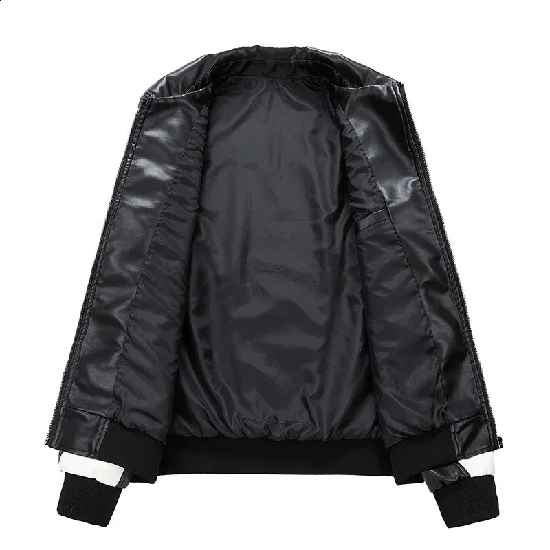 Men Leather Jacket Autumn Winter PU Vintage Slim Biker Coats Mens Motocycle Jackets Coat Casual Street Wear Hip Hop Top 240921